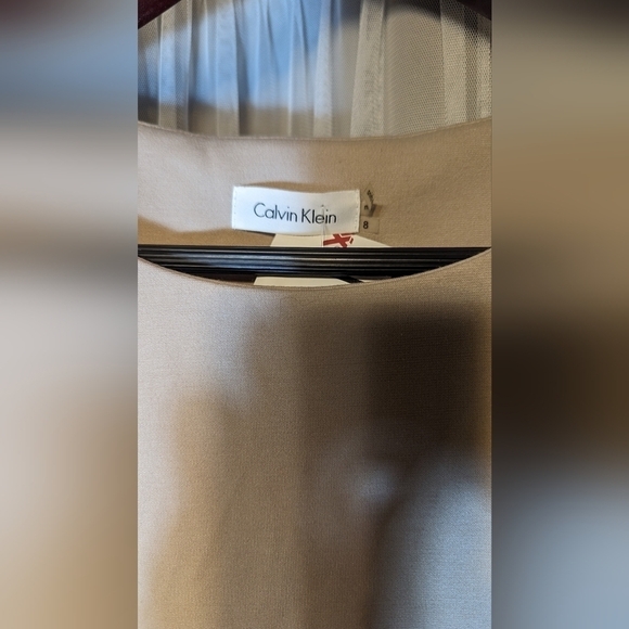 Calvin Klein Light Tan Beige and Black Dress Size 8 - Picture 8 of 11